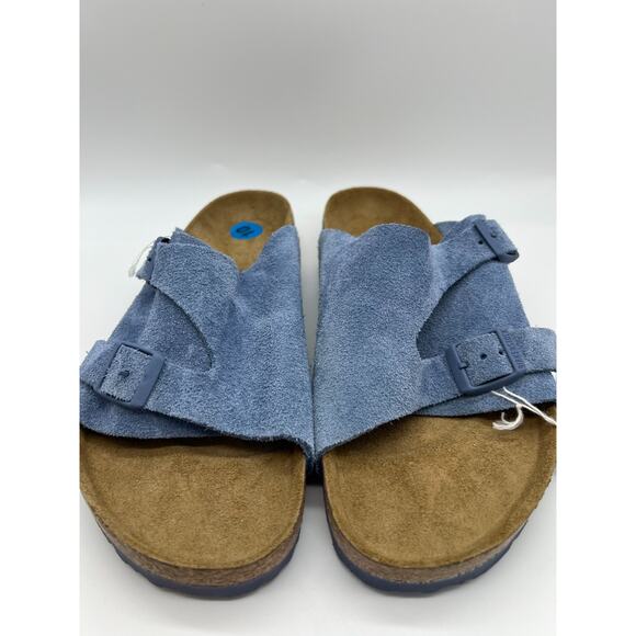 Birkenstock Zurich Sandals Suede Elemental Blue Buckle Mule Men Size 10 NWT - Picture 10 of 12